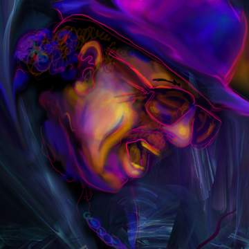 Carlos Santana, by DC Langer