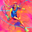tennis art pendant, DC Langer